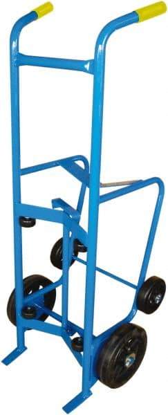 PRO-SOURCE - 1,000 Lb Load Capacity, 55 Gal Drum Hand Truck - 24" Wide x 56-1/2" High, 4 Wheels - Makers Industrial Supply