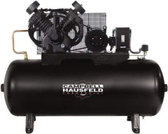 Campbell Hausfeld - 5 hp, 80 Gal Stationary Electric Horizontal Screw Air Compressor - Single Phase, 175 Max psi, 16.6 CFM, 230 Volt - Makers Industrial Supply