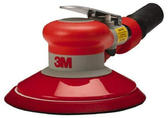 3M - 12,000 OPM, 17 CFM Air Consumption, 90 psi Air Pressure, Palm Air Orbital Sander - Round Pad, 3/8" Inlet - Makers Industrial Supply