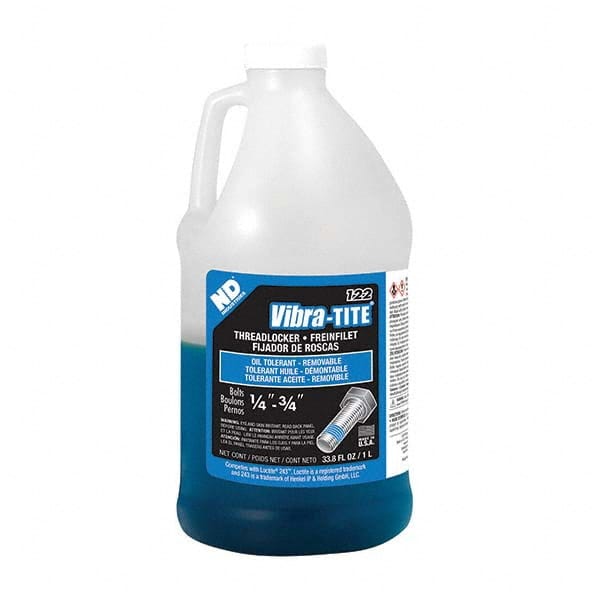 Vibra-Tite - 1 L Jug, Blue, Oil Tolerant Threadlocker - Makers Industrial Supply