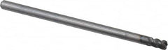 OSG - 1/8", 4 Flute, Single End, Solid Carbide, 0.02" Corner Radius End Mill - 2-1/4" OAL, 45° Helix, 1/8" LOC, 1/2" Extended Reach - Makers Industrial Supply