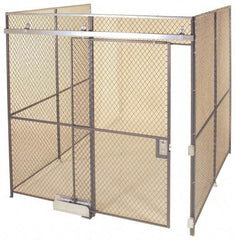 Folding Guard - 10' Long x 10" Wide, Woven Wire Room Kit - 3 Walls - Makers Industrial Supply