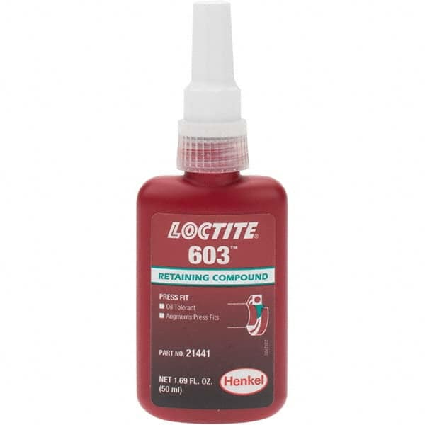 Loctite - Threadlockers & Retaining Compounds - 603 50ML BOTTLE LOCTITE RETAINNG COMPOUND - Makers Industrial Supply