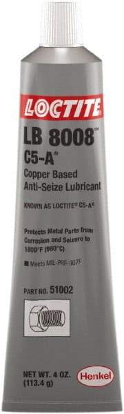 Loctite - 4 oz Tube Anti-Seize Lubricant - Copper, 1,800°F, Copper - Makers Industrial Supply