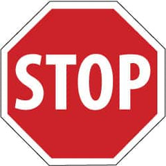 NMC - "Stop", 24" Wide x 24" High, Aluminum Stop & Yield Signs - 0.08" Thick, White on Red, High Intensity Reflectivity, Octagon, Post Mount - Makers Industrial Supply