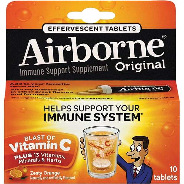 Airborne - Orange Flavor Immune Support Tablets - Vitamins/Supplements - Makers Industrial Supply