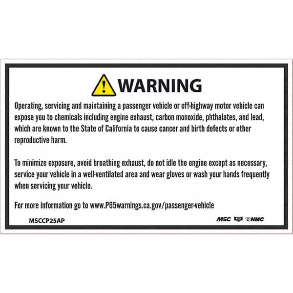 NMC - Safety & Facility Labels Message Type: Hazardous Materials Header: WARNING - Makers Industrial Supply