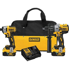 DeWALT - 20 Volt Cordless Tool Combination Kit - Includes Hammerdrill & Impact Driver, Lithium-Ion Battery Included - Makers Industrial Supply