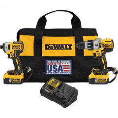 DeWALT - 20 Volt Cordless Tool Combination Kit - Includes Hammerdrill & Impact Driver, Lithium-Ion Battery Included - Makers Industrial Supply