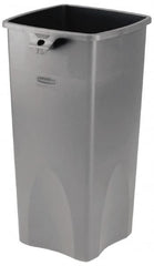 Rubbermaid - 23 Gal Gray Square Trash Can - Polyethylene, 30.9" High x 16-1/2" Long x 15-1/2" Wide - Makers Industrial Supply