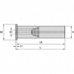 Kennametal - 1-1/4" Bore Diam, 2-1/2" Shank Diam, Boring Bar Sleeve - 258mm OAL, 6" Bore Depth - Exact Industrial Supply