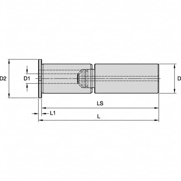 Kennametal - 32mm Bore Diam, 50mm Shank Diam, Boring Bar Sleeve - 204mm OAL, 128mm Bore Depth - Exact Industrial Supply