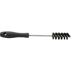 Brush Research Mfg. - 0.45" Diam Helical Nylon Tube Brush - Single Spiral, 0.005" Filament Diam, 2-1/2" Brush Length, 10-1/2" OAL, 0.168" Diam Plastic Handle Shank - Makers Industrial Supply