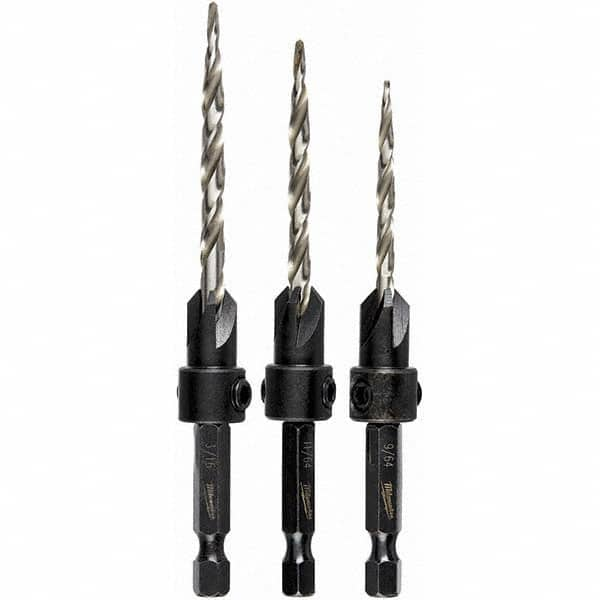 Milwaukee Tool - Countersink Sets Countersink Type: Single Flute Minimum Head Diameter (Inch): 1/8 - Makers Industrial Supply