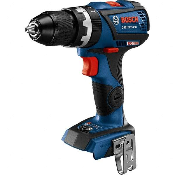 Bosch - 18 Volt 1/2" Keyless Chuck Cordless Hammer Drill - 0 to 28,500 BPM, 0 to 600 & 0 to 1,900 RPM, Reversible - Makers Industrial Supply