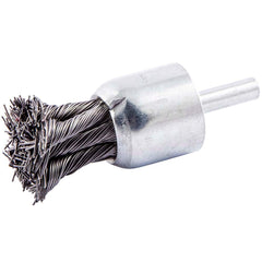 End Brushes: 1″ Dia, Carbon Steel, Knotted Wire 22,000 Max RPM