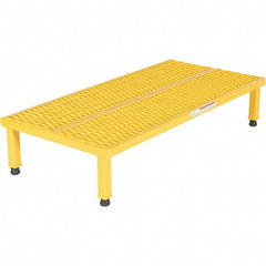 Vestil - 9" High x 24" Wide x 48" Deep, Yellow Step Stand - Steel, 500 Lb Capacity - Makers Industrial Supply