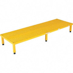 Vestil - 9" High x 24" Wide x 72" Deep, Yellow Step Stand - Steel, 500 Lb Capacity - Makers Industrial Supply