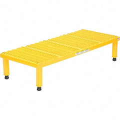 Vestil - 9" High x 19" Wide x 48" Deep, Yellow Step Stand - Steel, 500 Lb Capacity - Makers Industrial Supply