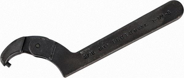 Proto - 1-1/4" to 3" Capacity, Black Oxide Finish, Adjustable Pin Spanner Wrench - 8-1/8" OAL, 3/16" Hook Pin Height - Makers Industrial Supply