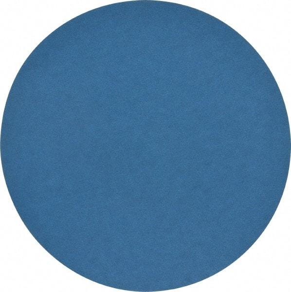 Norton - 10" Diam, 80 Grit Zirconia Alumina Adhesive PSA Disc - Coarse Grade, Blue, Y Weighted Backing, Flexible - Makers Industrial Supply