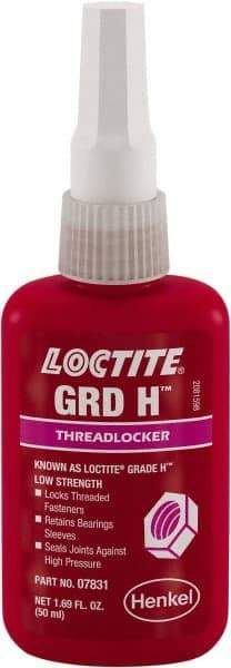 Loctite - 50 mL, Brown, Low Strength Liquid Threadlocker - Makers Industrial Supply