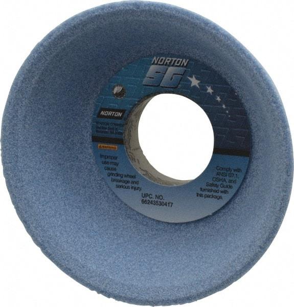 Norton - 4" Diam, 1-1/4" Hole Size, 1-1/2" Overall Thickness, 60 Grit, Type 11 Tool & Cutter Grinding Wheel - Medium Grade, Ceramic, L Hardness, Vitrified Bond, 5,730 RPM - Makers Industrial Supply