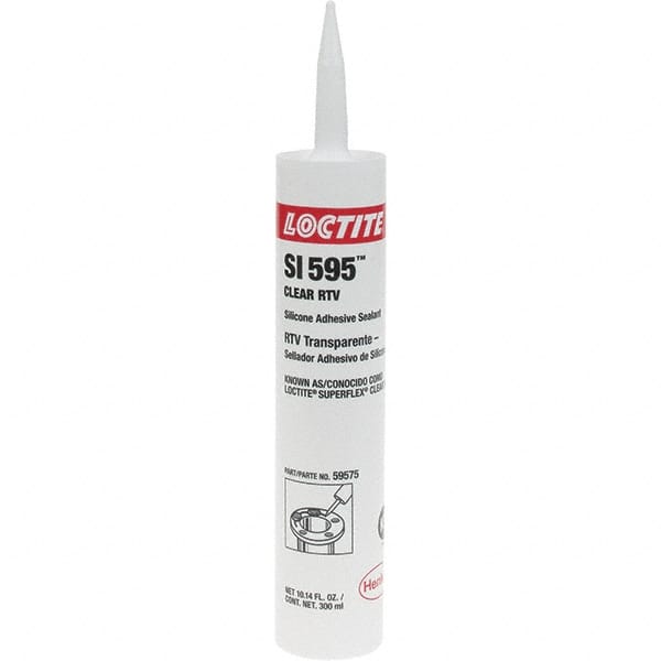 Loctite - 300 mL Cartridge Clear RTV Silicone Joint Sealant - -65 to 450°F Operating Temp, 30 min Tack Free Dry Time, 24 hr Full Cure Time - Makers Industrial Supply