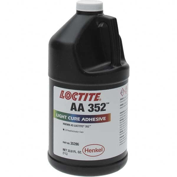 Loctite - 1 L Bottle Clear Light Cure Adhesive - 352 1 LITER UV LOCTITE LTCURE ADHS - Makers Industrial Supply