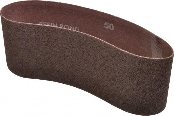 Norton - 3" Wide x 18" OAL, 50 Grit, Aluminum Oxide Abrasive Belt - Aluminum Oxide, Coarse, Coated, X Weighted Cloth Backing, Series R228 - Makers Industrial Supply