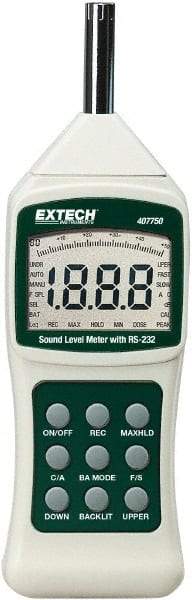 Extech - A and C Frequency Weight, LCD Display Sound Meter - 30 to 130 Decibels - Makers Industrial Supply