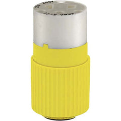 Straight Blade Connector: Industrial, 6-20R, 250VAC, Yellow Self-Grounded, 20A, Nylon Body, 2 Poles, 3 Wires