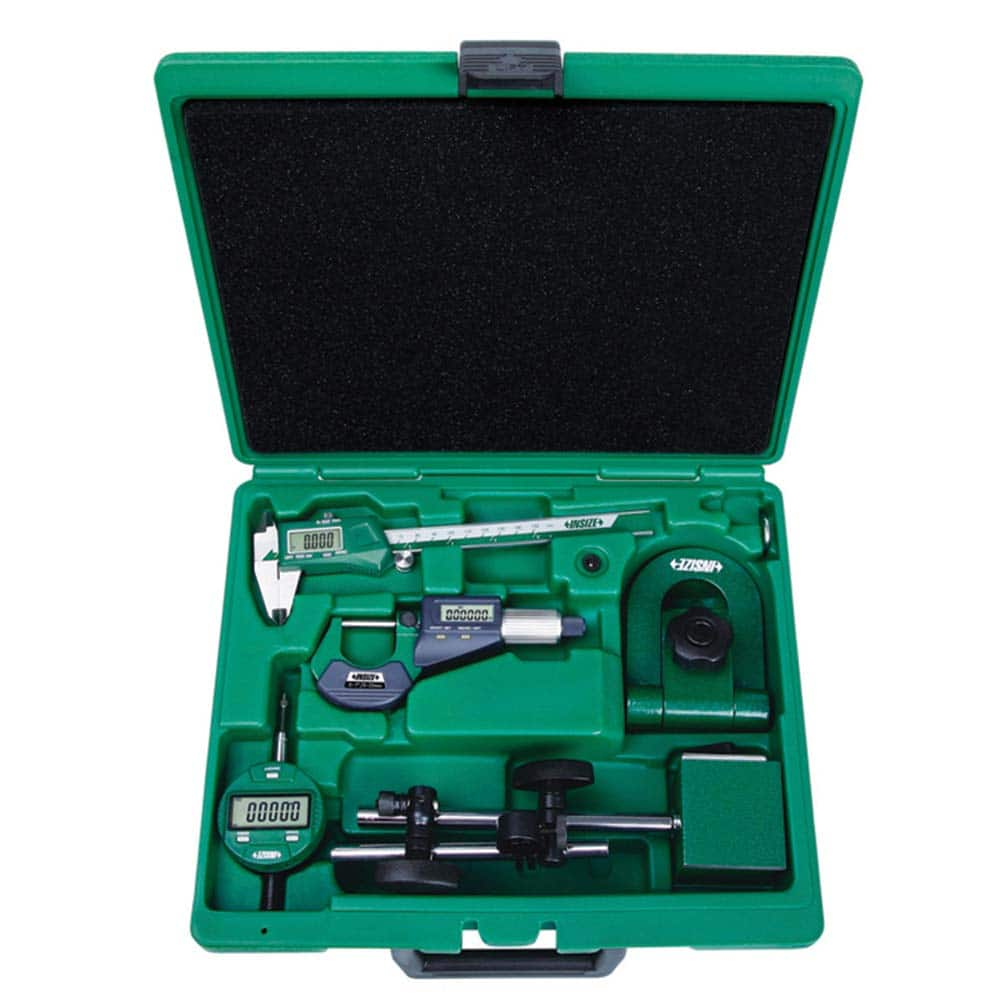 Insize USA LLC - Machinist Caliper & Micrometer Tool Kits; Tool Type Included: Caliper & Micrometer ; Minimum Caliper Measurement (mm): 0.00 ; Minimum Caliper Measurement (Inch): 0 ; Maximum Caliper Measurement (mm): 150.00 ; Maximum Caliper Measurement - Exact Industrial Supply