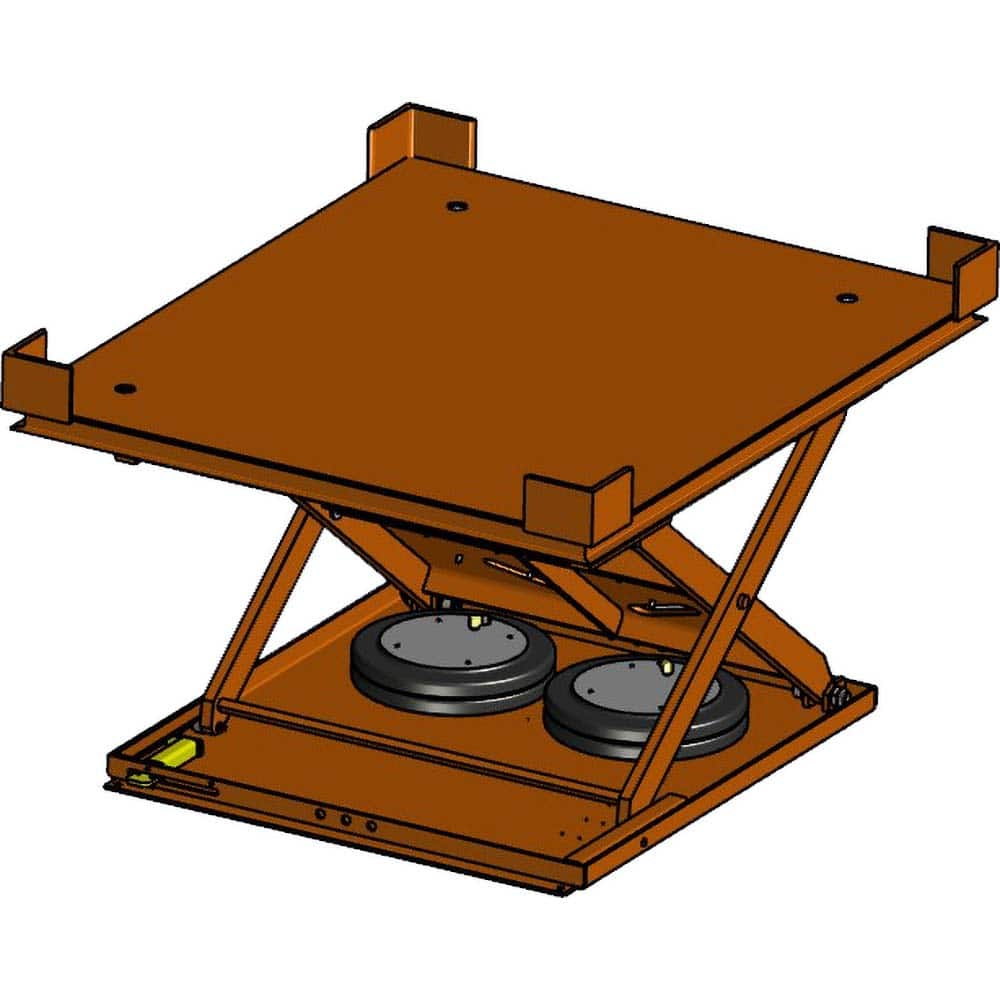 Hovair - Lifting Tables; Type: Lift Table only ; Lift Style: Scissor ; Style: Pneumatic ; Load Capacity (Lb.): 4000.000 ; Minimum Height (Decimal Inch): 8.5000 ; Lift Height (Inch): 32.5 - Exact Industrial Supply