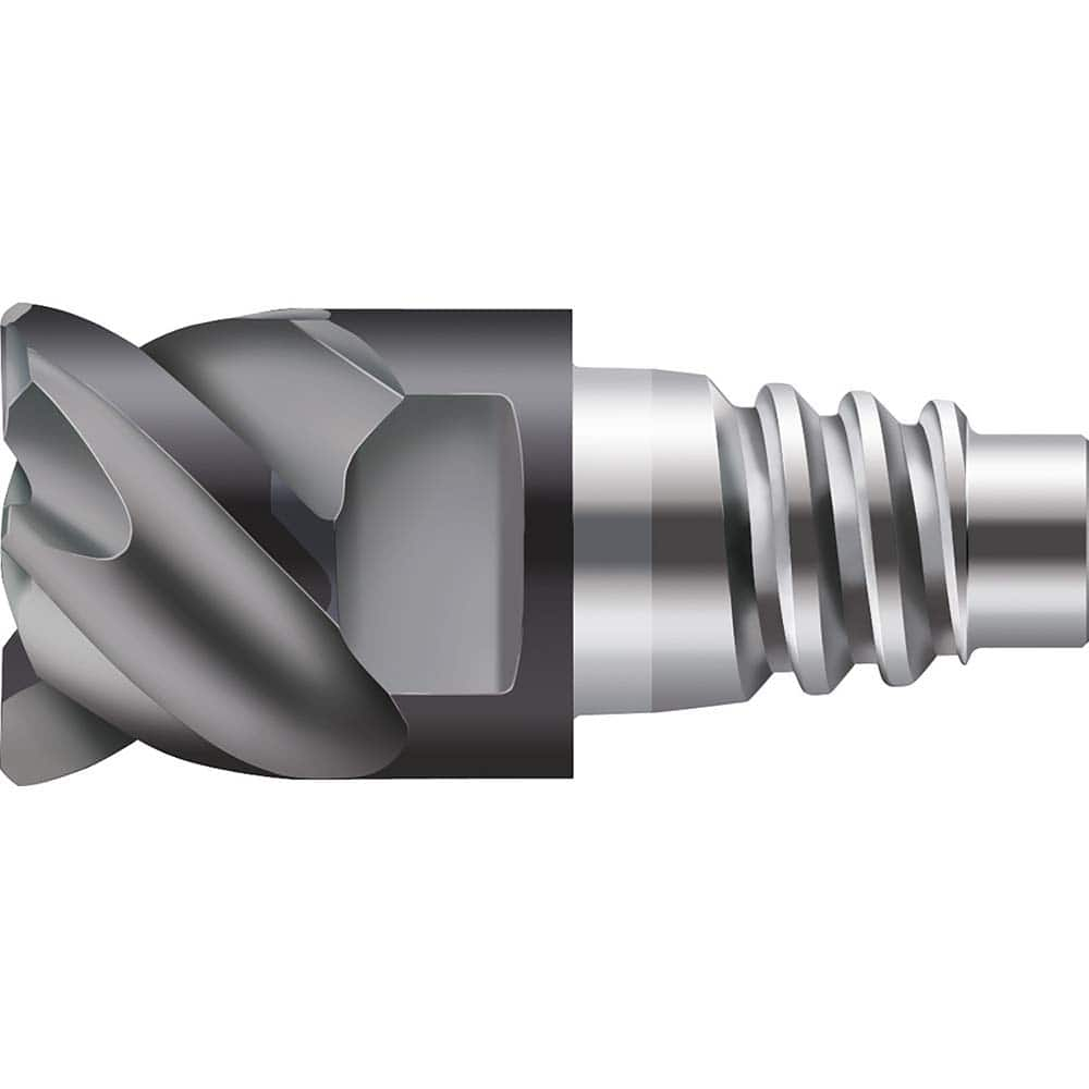 Corner Radius & Corner Chamfer End Mill Heads; Mill Diameter (mm): 16.00; Mill Diameter (Decimal Inch): 0.6300; Length of Cut (mm): 18.7000; Connection Type: E16; Overall Length (mm): 35.7000; Flute Type: Spiral; Material Grade: WJ30TF; Helix Angle: 50; C