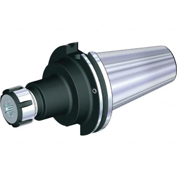 Collet Chuck: 1 to 16 mm Capacity, ER Collet, Taper Shank 4″ Projection, Balanced to 20,000 RPM, Through Coolant