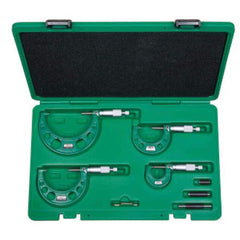 Insize USA LLC - 0 to 6", 0.0001" Graduation, Mechanical Outside Micrometer Set - Exact Industrial Supply