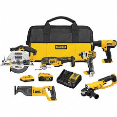 DeWALT - Cordless Tool Combination Kits Voltage: 20 Tools: 1/2" Drill/Driver; Reciprocating Saw; 6-1/2" Circular Saw; Oscillating Multi-Tool - Makers Industrial Supply