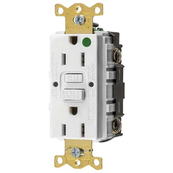 Bryant Electric - GFCI Receptacles Grade: Hospital Color: White - Makers Industrial Supply