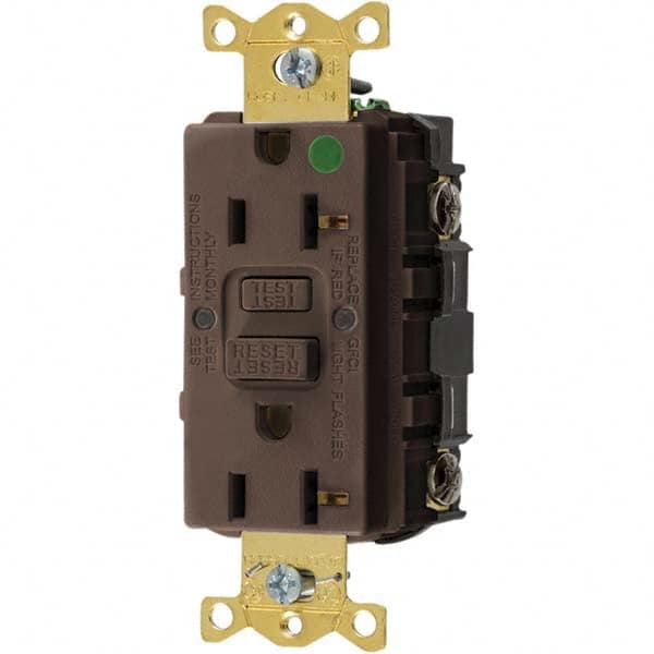 Bryant Electric - GFCI Receptacles Grade: Hospital Color: Brown - Makers Industrial Supply