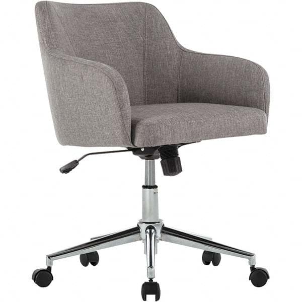 Task Chair: Fabric 23-3/4″ Wide x 24.38″ Deep, Fabric Seat, Gray Tweed, Chrome Steel Base