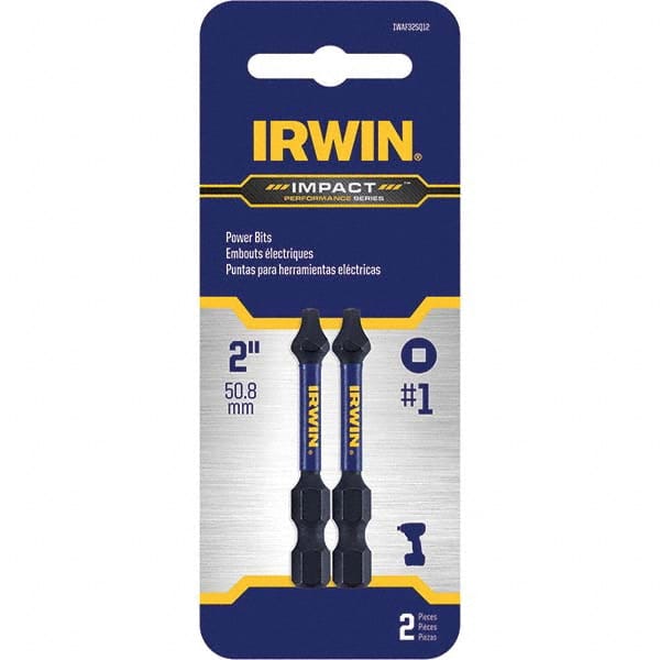 Irwin - Power & Impact Screwdriver Bit Sets Point Type: Square Drive Size: 1/4 Hex - Makers Industrial Supply