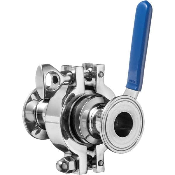 Value Collection - Sanitary Stainless Steel Pipe Fittings Type: Ball Valve Style: Quick-Clamp - Makers Industrial Supply