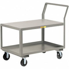 Little Giant - 3,600 Lb Capacity, 30" Wide x 48" Long x 42" High Utility Cart - 2 Shelf, Steel, 2 Rigid/2 Swivel Casters - Makers Industrial Supply