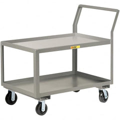 Little Giant - 3,600 Lb Capacity, 24" Wide x 36" Long x 42" High Utility Cart - 2 Shelf, Steel, 2 Rigid/2 Swivel Casters - Makers Industrial Supply