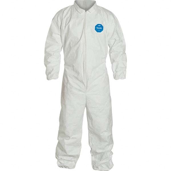 Dupont - Pack of (25), Size 4XL White Tyvek General Purpose Coveralls - Makers Industrial Supply