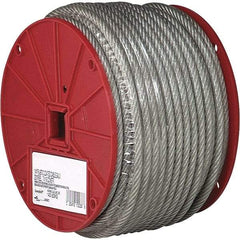 Campbell - 250' Long, 1/8" x 3/32" Diam, Cable - 184 Lb Breaking Strength, 7 x 7, Vinyl Coating - Makers Industrial Supply