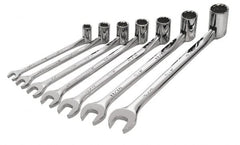 SK - 7 Piece, 3/8 to 3/4", Combination Wrench Set - Inch System of Measurement, Chrome Finish, Comes in Tray - Makers Industrial Supply