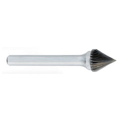 ‎SJ-1 -6mm × 60mm LOC × 6mm Shank × 50mm OAL 60 Degree Cone Carbide Medium Right Hand Spiral Burr - Makers Industrial Supply