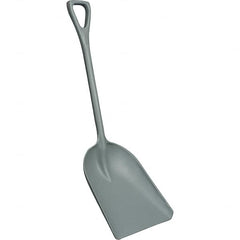 Remco - 17" High x 14" Wide Square Plastic Shovel - 42" Long Plastic D-Grip Handle, No Step - Makers Industrial Supply